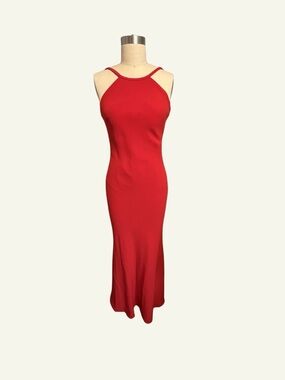 Calvin Klein Red Sleeveless Halter Neck Bodycon Dress